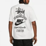 STUSSY × NIKE バックプリント T シャツ ホワイト ルーズフィット - 画像 (3)