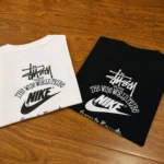 STUSSY × NIKE バックプリント T シャツ ホワイト ルーズフィット - 画像 (8)