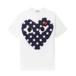 プレイコムデギャルソン 青ハト 上下反転プリント 半袖Tシャツ-ユニセックス