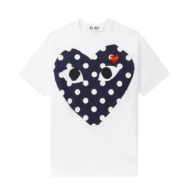 プレイコムデギャルソン 青ハト 上下反転プリント 半袖Tシャツ-ユニセックス